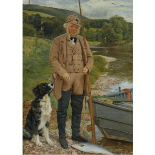 James Archer R.S.W. - Robert Kerss, Gamekeeper And Fisherman At Mounteviot