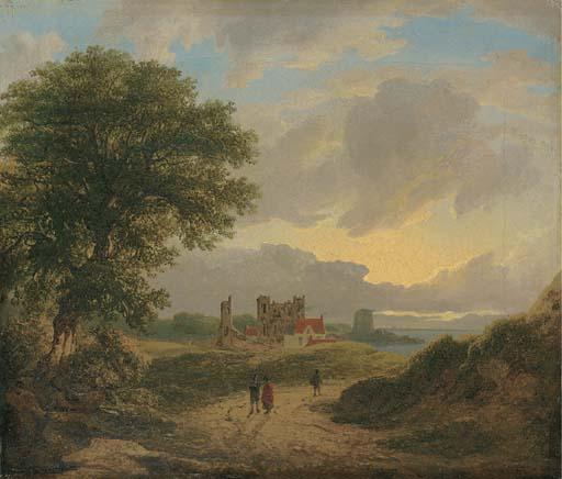 James Arthur O\'Connor - A view of Bullock Castle and Bawn, Dalkey, Co. Dublin