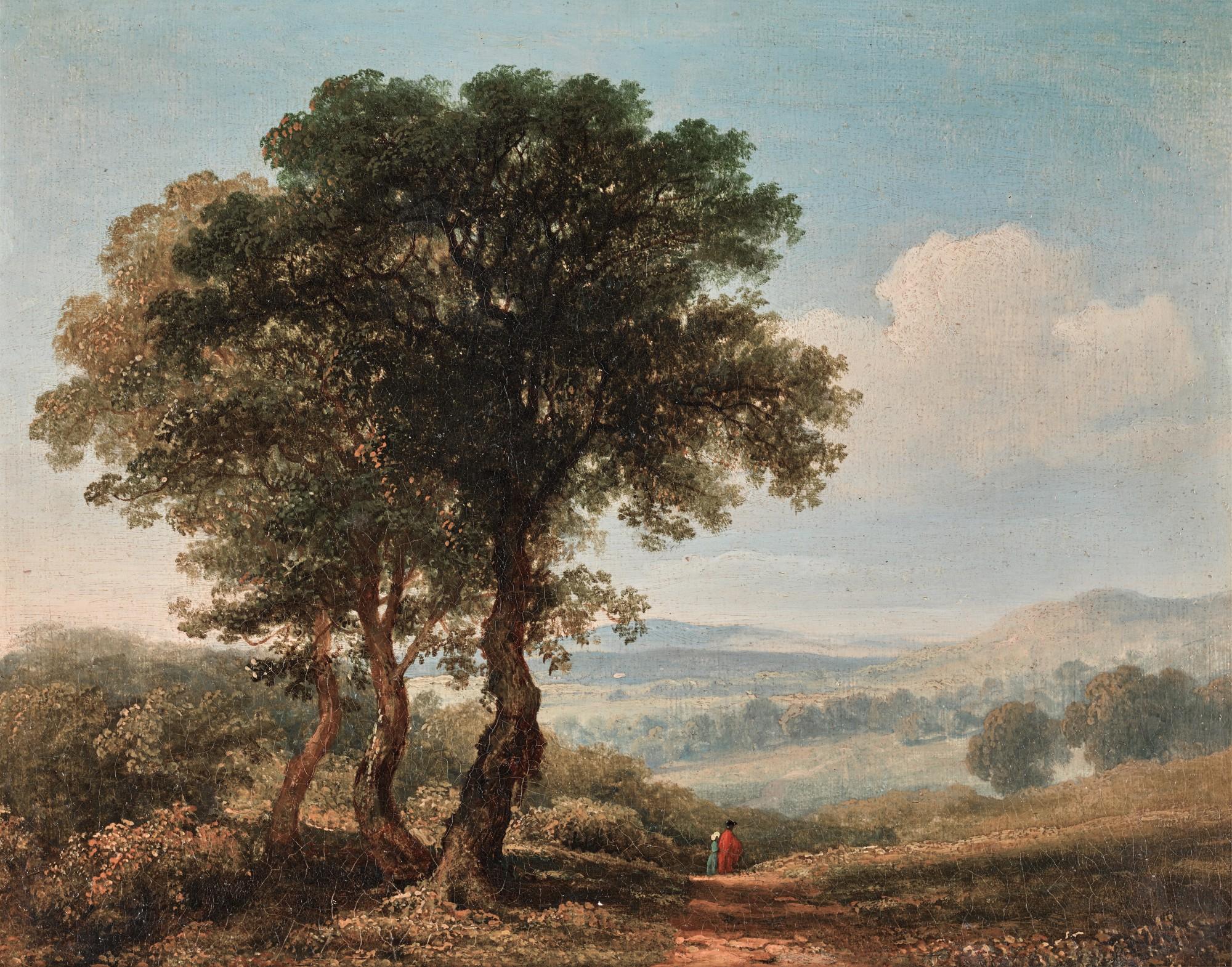 James Arthur O\'Connor - An extensive wooded landscape with figures