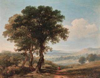 James Arthur O\'Connor - An extensive wooded landscape with figures