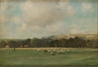 james Aumonier - Landskap med fårhjord