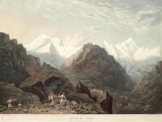 James Baillie Fraser - \'Bheem Ke Udar\'; \'Crossing The Touse\'; \'The Valley Of The Jumna With Two Grand Peaks Of Bunderpooch\'; \'The Junction Of The Touse And Pabur\' Sheet 47.5 X 63Cm (18 11/16 X 24 13/16In) And Smaller. (4) Unframed