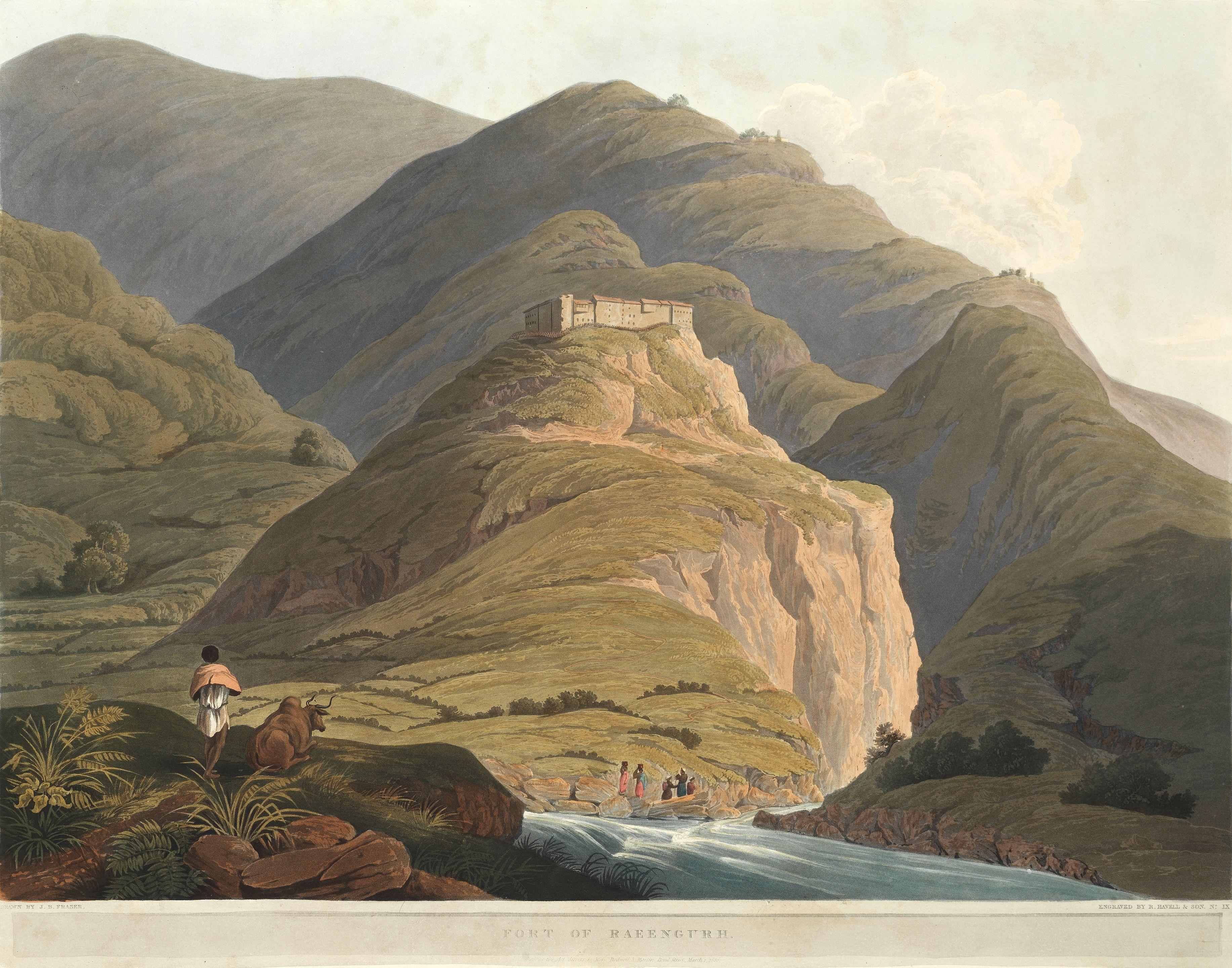 James Baillie Fraser - \'The Ridge And Fort Of Jytock\'; \'Fort Of Raeengurh\' The First Sheet 47.7 X 62.4Cm (18 3/4 X 24 9/16In); The Second Sheet 49.2 X 66.4Cm (19 3/8 X 26 1/8In). (2) Unframed