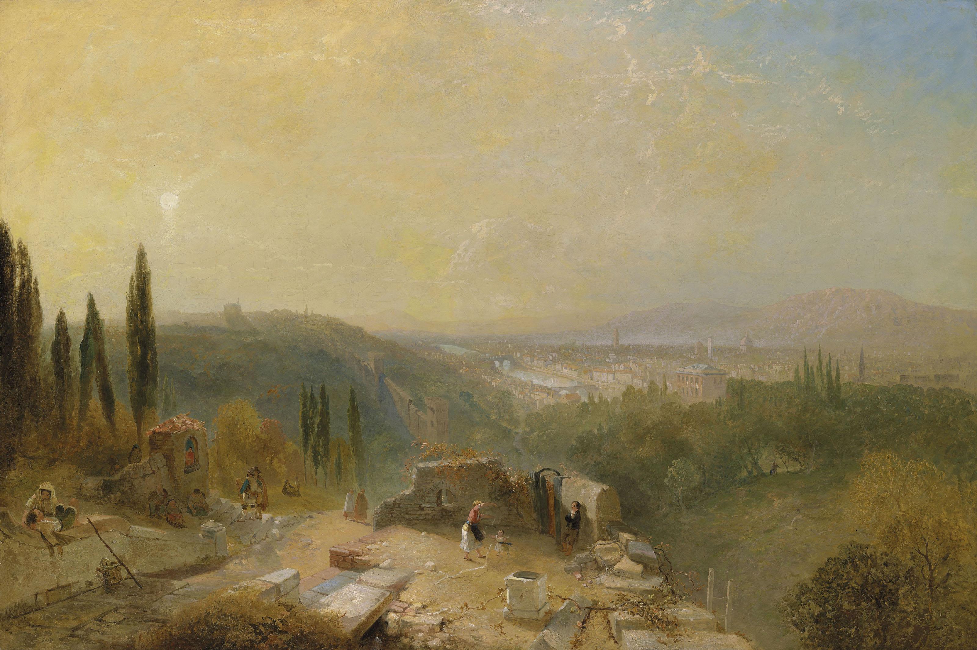 James Baker Pyne, R.B.A. - A view of Florence, from San Miniato