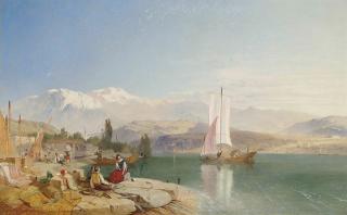 James Baker Pyne, R.B.A. - By The Margin Of Fair Zurich\'S Waters