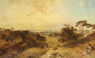 James Baker Pyne - A view from Greenwich Park, looking towards the Thames