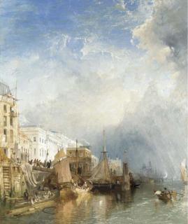 James Baker Pyne - VIEW OF THE CUSTOM HOUSE FROM THE THAMES