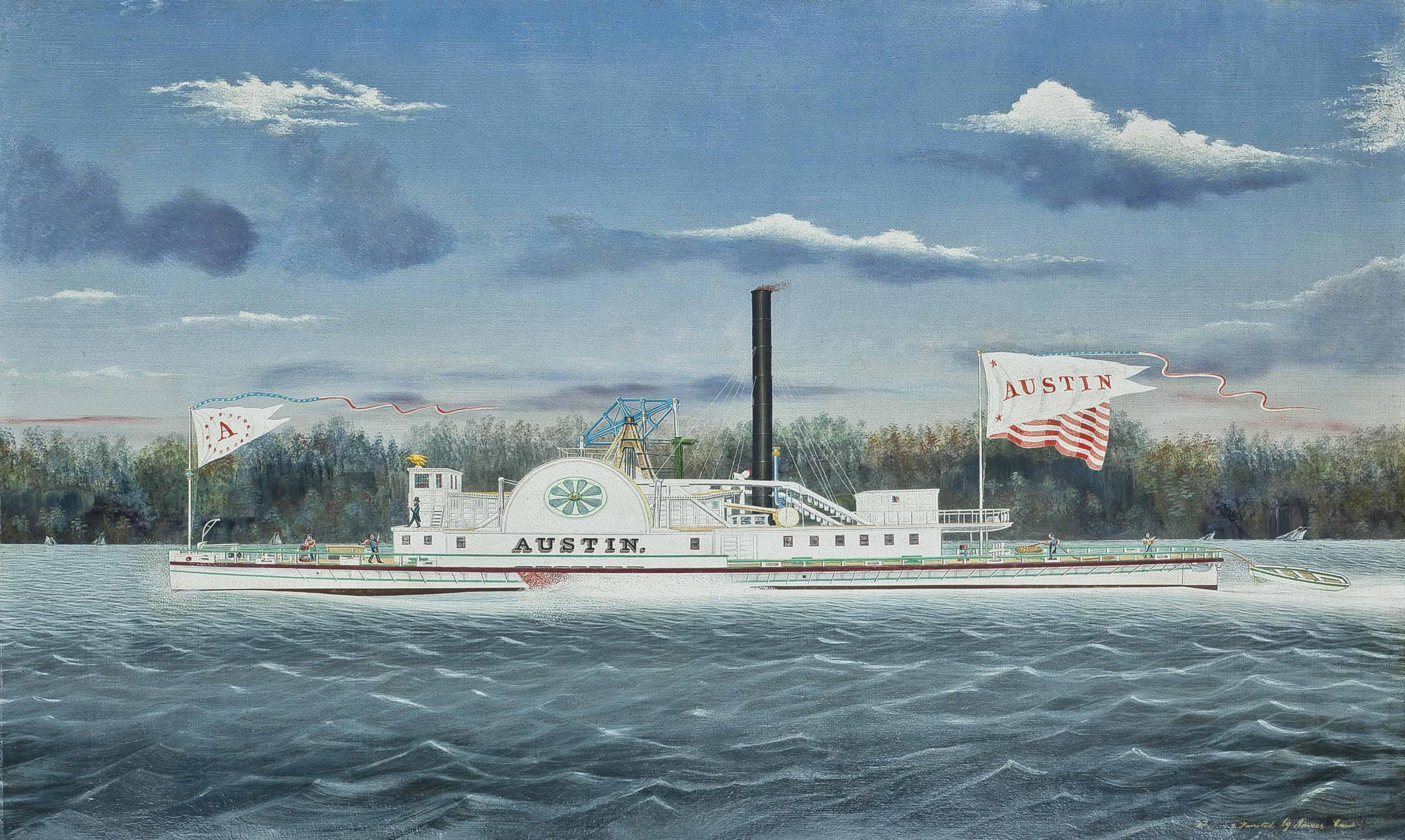 James Bard - The Steamboat Austin, 1853