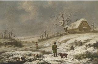 James Barenger, Jun. - Snipe Shooting In A Winter Landscape