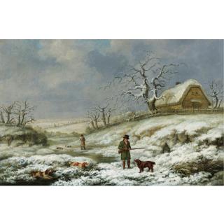James Barenger - British Snipe Shooting In A Winter Landscape