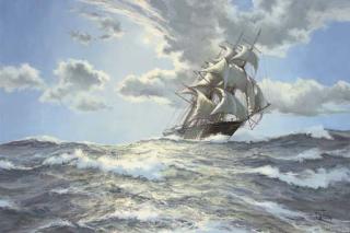 James Brereton - Speeding home, the Black Prince in full sail