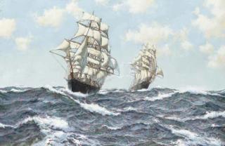 James Brereton - The St. Mark and the Joseph B. Thomas  at sea