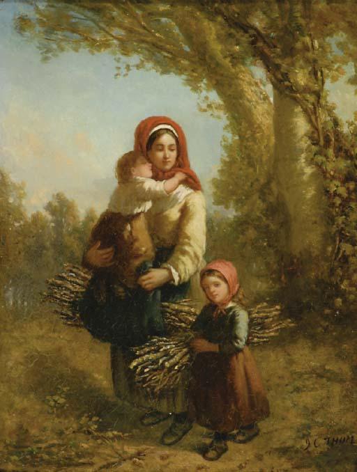 James C. Thom - A family gathering wood