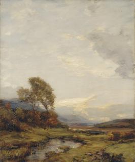 James Campbell Noble, R.S.A. - Across the highlands, sunset