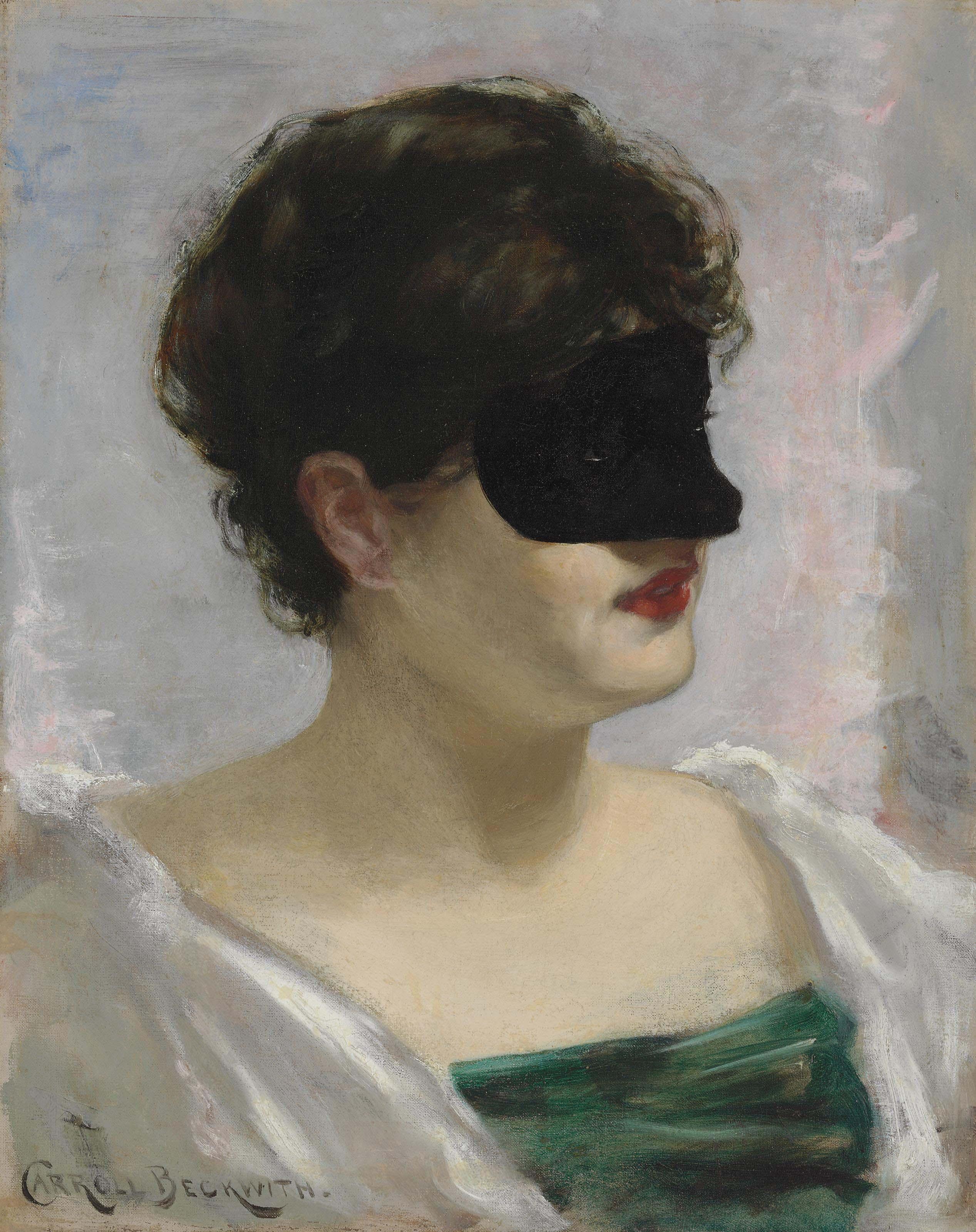 James Carroll Beckwith - Lady with a Black Mask