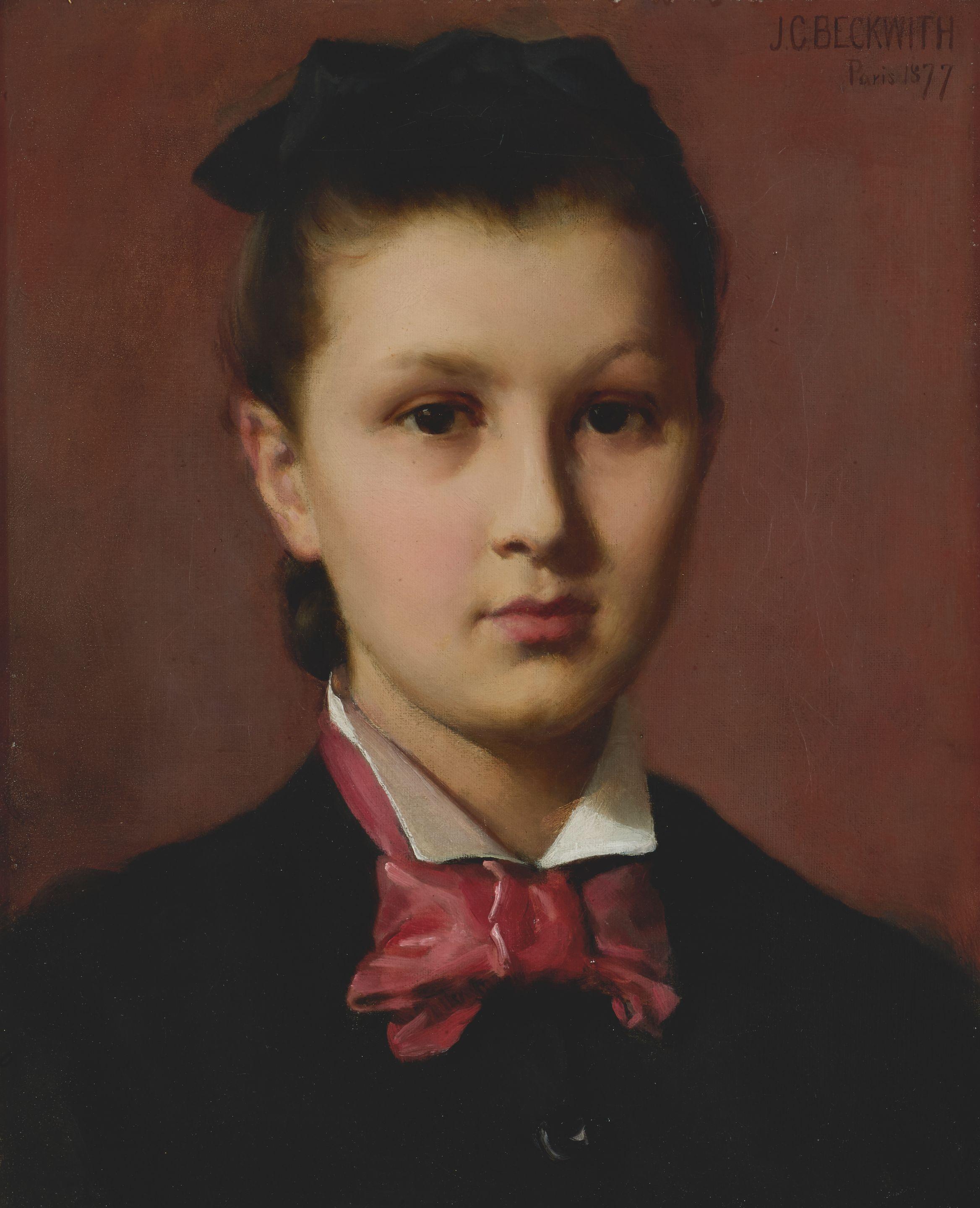James Carroll Beckwith - Portrait of Berthe Sarriau, born Darodes