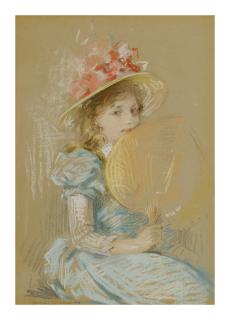 James Carroll Beckwith - Young Girl With A Fan