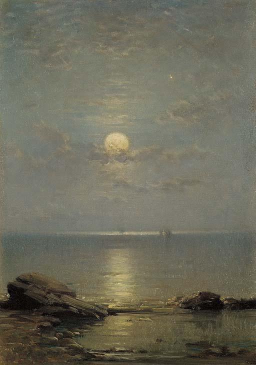 James Cassie, R.S.A, R.S.W. - Summer Moonlight, Firth of Forth
