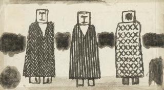 James Castle - Recto/Verso: Untitled (two-sided drawing, figures)