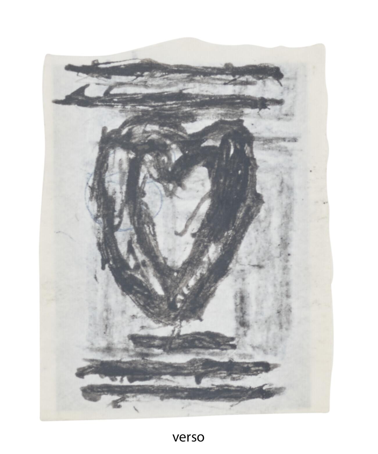 James Castle - Untitled (Double Heart), double-sided