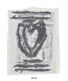 James Castle - Untitled (Double Heart), double-sided