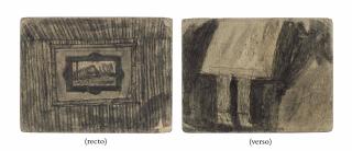 James Castle - Untitled (Interior Scene With Framed Picture/Abstracted Legs) (Double Sided)