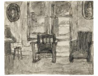 James Castle - Untitled (Interior with Two Chairs)