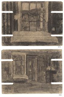 James Castle - Untitled (view through window/ view of interior), double sided