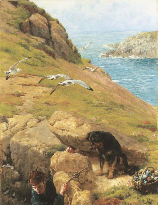 James Clarke Hook, R.A. - The Gull Catcher