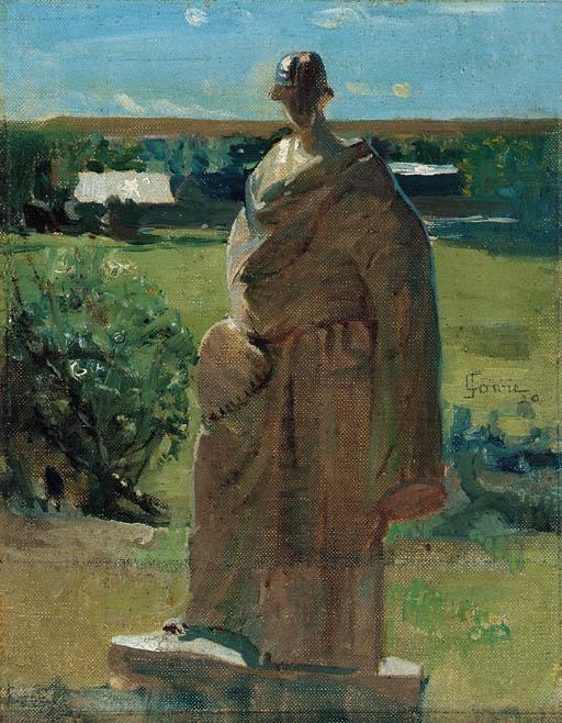 James Cowie, R.S.A. - Tanagra and landscape