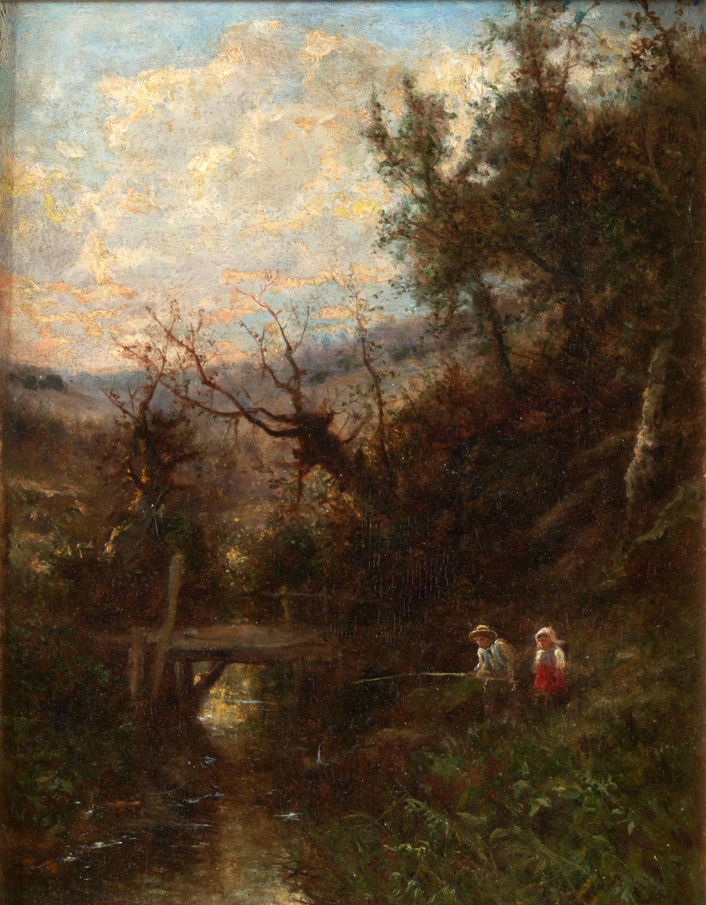 James Crawford Thom - Children Fishing