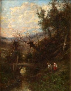 James Crawford Thom - Children Fishing