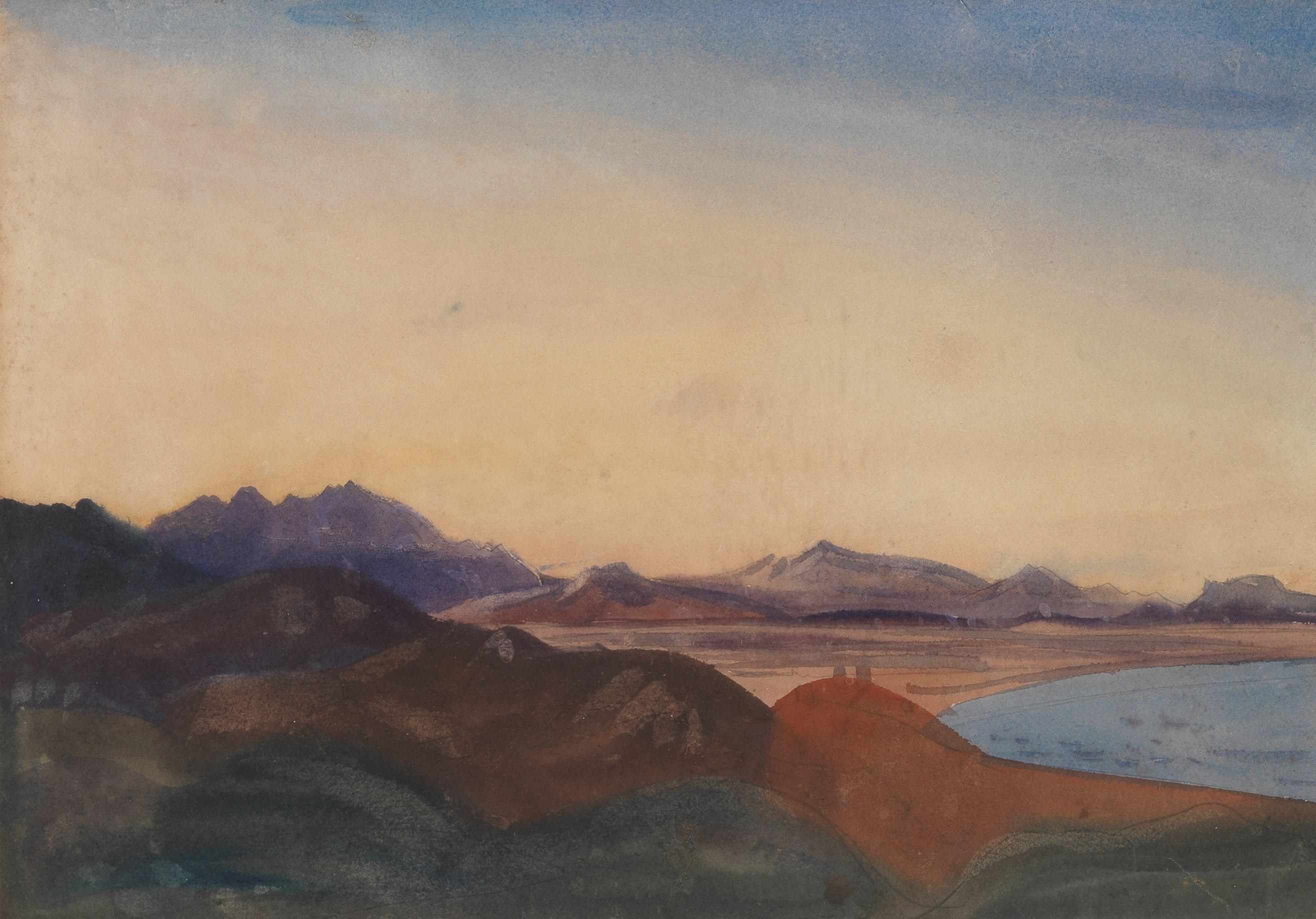 James Dickson Innes - Canigou from Collioure, Sunset