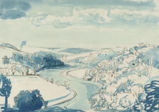 James Dickson Innes - Extensive river landscape