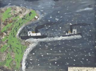 James Dixon - A Small Coaster Being Towed, Tory Island