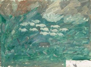 James Dixon - Shepherd Driving his Flock to the West End Sheepfold, Tory Island