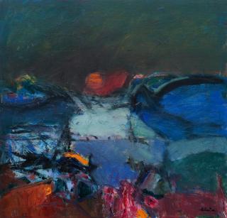 James Downie Robertson RSA RSW RGI - Sunset over the hills