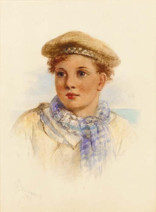 James Drummond, R.S.A. - Portrait of a Scottish fisher boy