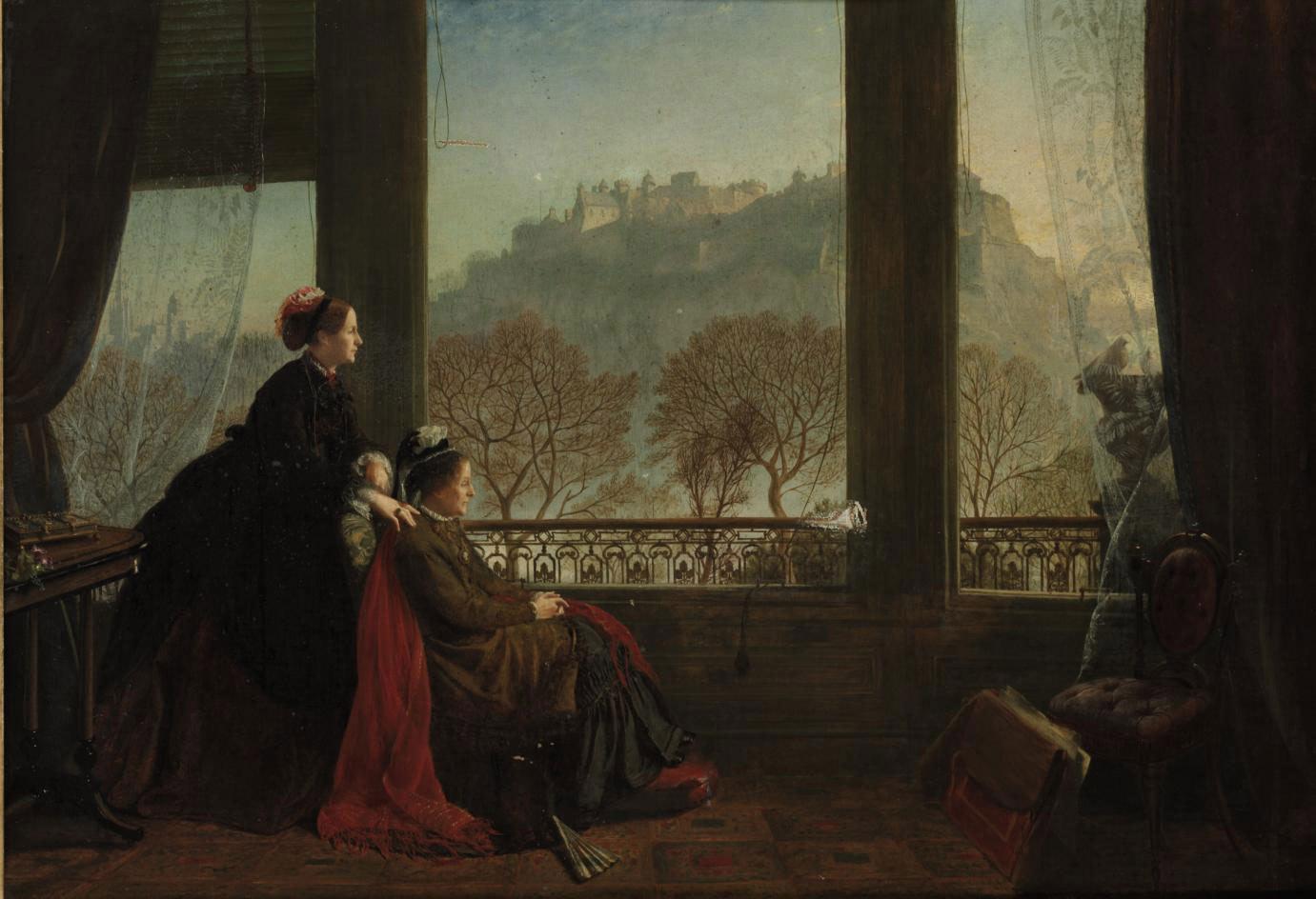 James Drummond, R.S.A. - Portrait of the Baroness Burdett Coutts and her companion Mrs Brown, Edinburgh, 1874