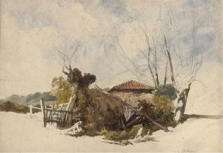 James Duffield Harding, O.W.S. - A quantity of unframed watercolours, drawings and lithographs, the majority rural subjects and tree studies including: On a Welsh moor; Cattle watering; Cows resting in the shade; and others (one illustrated)