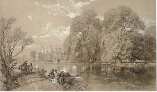 James Duffield Harding, O.W.S. - Eton College from the river
