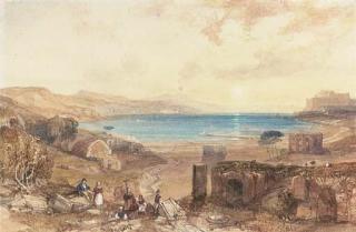 James Duffield Harding, O.W.S. - The Bay of Baia, Naples