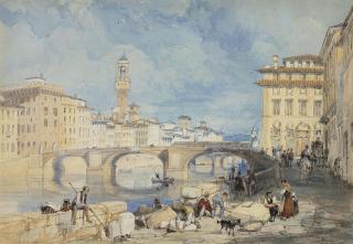 James Duffield Harding - Ponte Santa Trinità, Florence