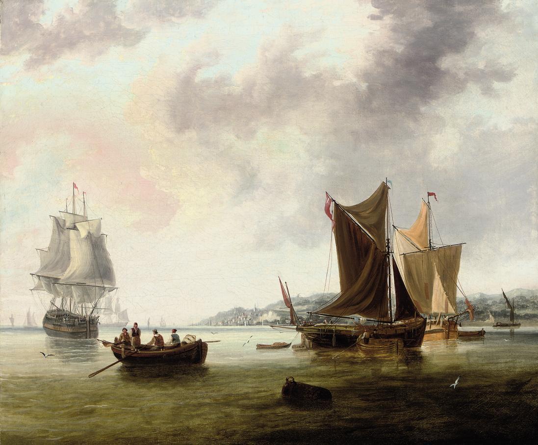 James Duffield Harding - View of Gravesend, Kent, with shipping in the river