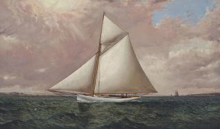 James Edward Buttersworth - A Gaff Rigged Racing Cutter