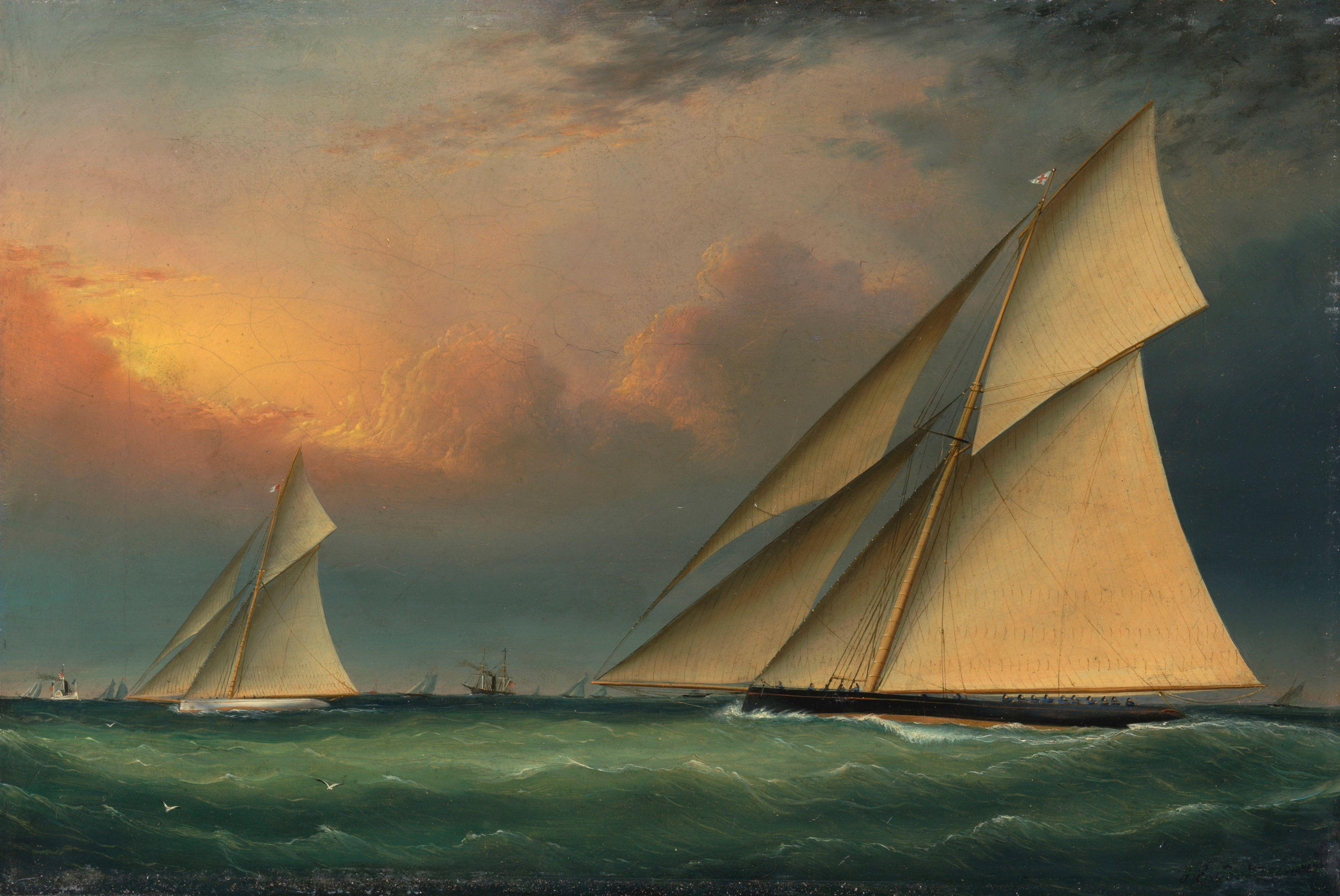 James Edward Buttersworth - America\'s Cup Defense, 1885 (Puritan and Genesta)