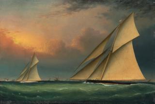 James Edward Buttersworth - America\'s Cup Defense, 1885 (Puritan and Genesta)