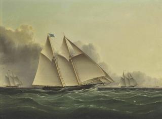 James Edward Buttersworth - Henrietta, Fleetwing & Vesta (Great Ocean Yacht Race)