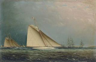 James Edward Buttersworth - Puritan\' Racing Off of Staten Island