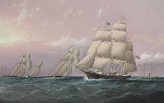 James Edward Buttersworth - Racing Off Sandy Hook